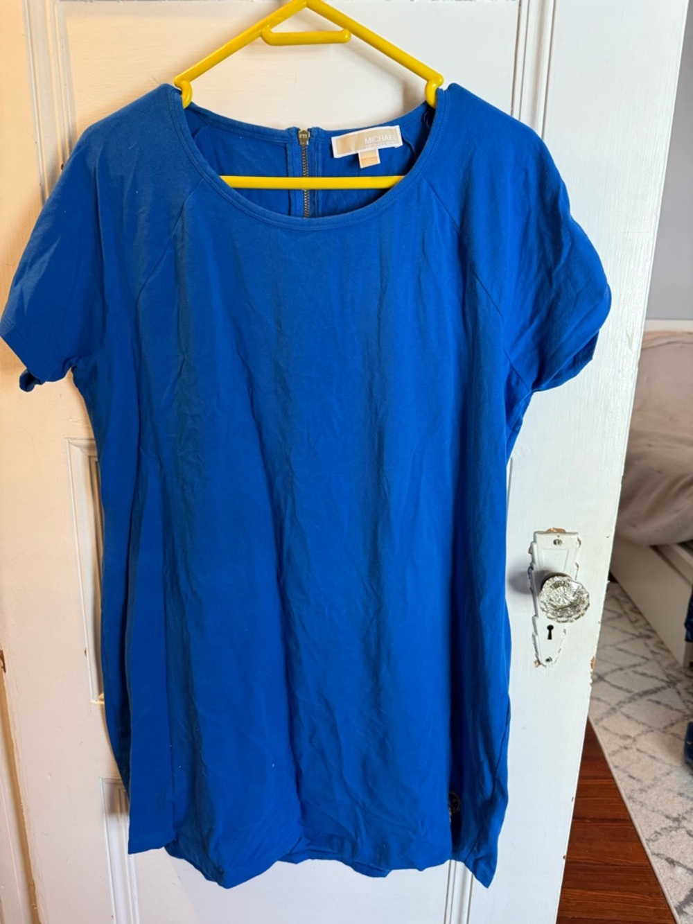 Michael Kors Women's Royal Blue Short Sleeve T-shirt Dress